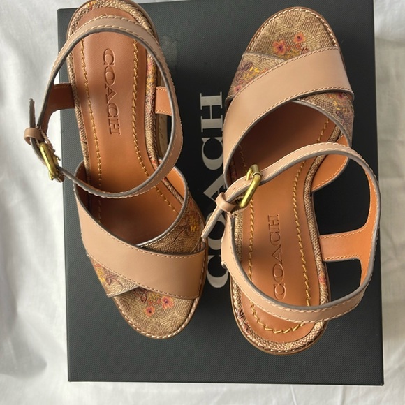 Coach Cross Wedge Sandal - Picture 1 of 7